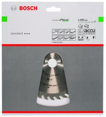 Пильный диск по дереву (165x20 мм; 36T) Bosch 2608642602