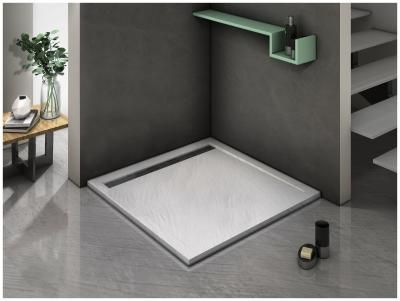 Поддон для душа искусственный мрамор WeltWasser WW TRS 90 STONE-WT Белый. Размер 900х900х30 мм Душевой поддон+сифон (2 кор.)