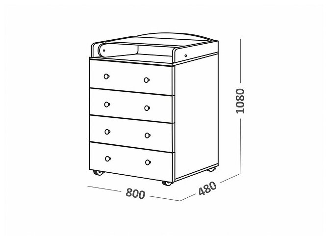 Комод с пеленальным столиком чертеж